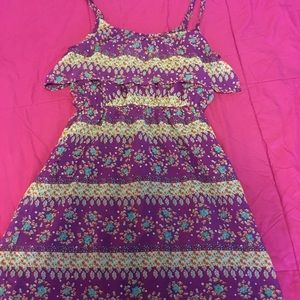 Purple Floral Mini Dress